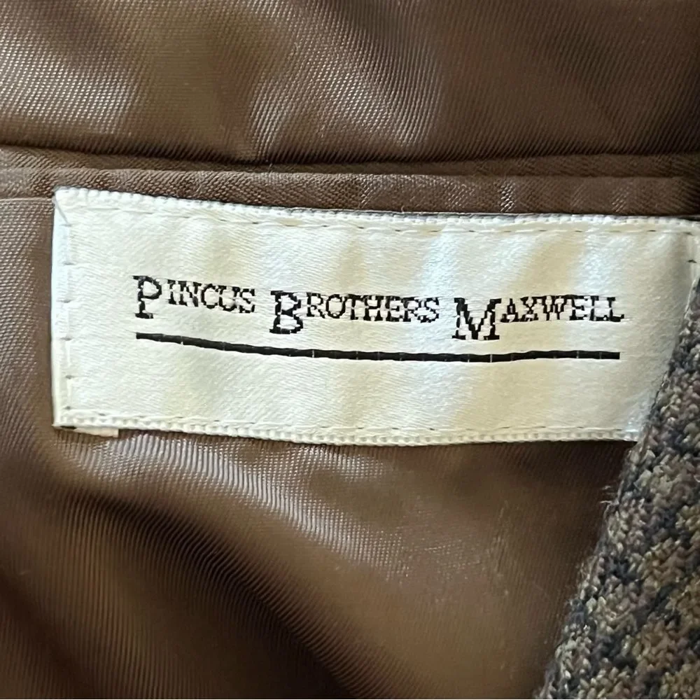 Vintage Brown Window Pane 100% Wool Blazer Coat Costume Prop Theatre